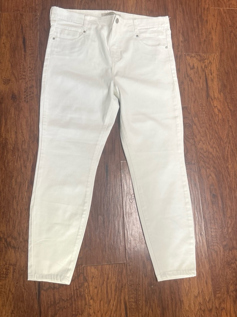Liverpool Los Angelos White Tapered Ankle High-Rise Jeans Size 12